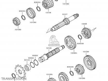 TRANSMISSION - KX125-J1 1992 USA CANADA