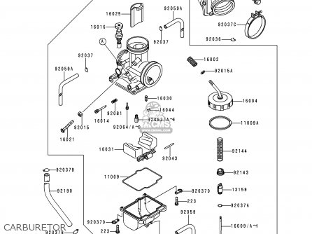 CARBURETOR - KX125-J1 1992 USA CANADA