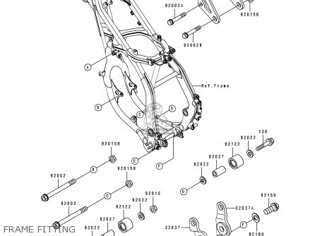FRAME FITTING - KX125-J1 1992 USA CANADA