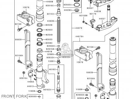 FRONT FORK - KX125-J1 1992 USA CANADA
