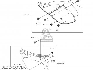 SIDE COVER - KX125-J1 1992 USA CANADA