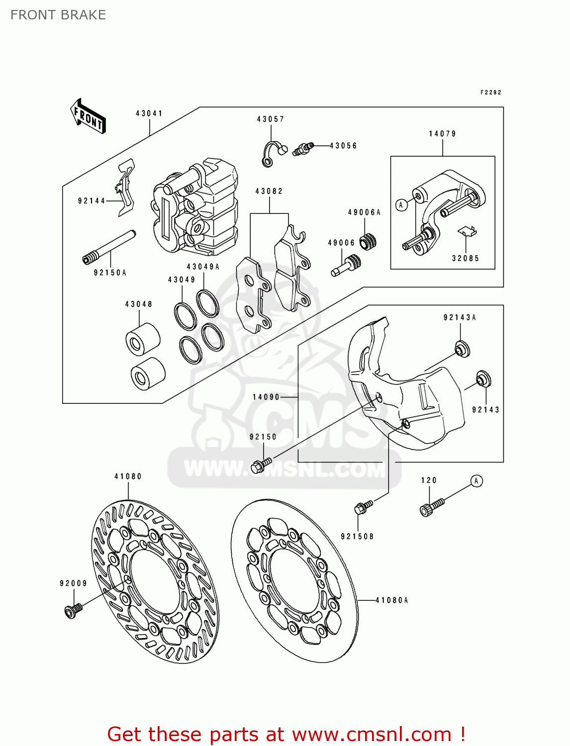FRONT BRAKE KX125-J2 1993 EUROPE AS