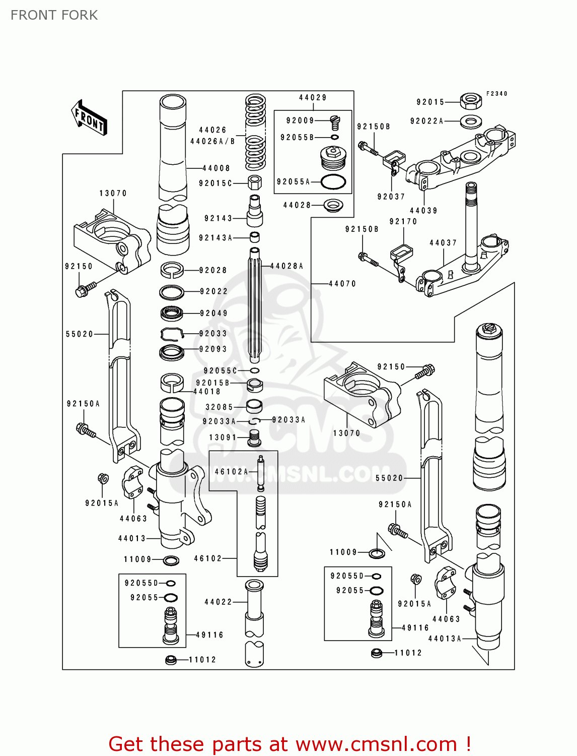 FRONT FORK KX125-J2 1993 EUROPE AS