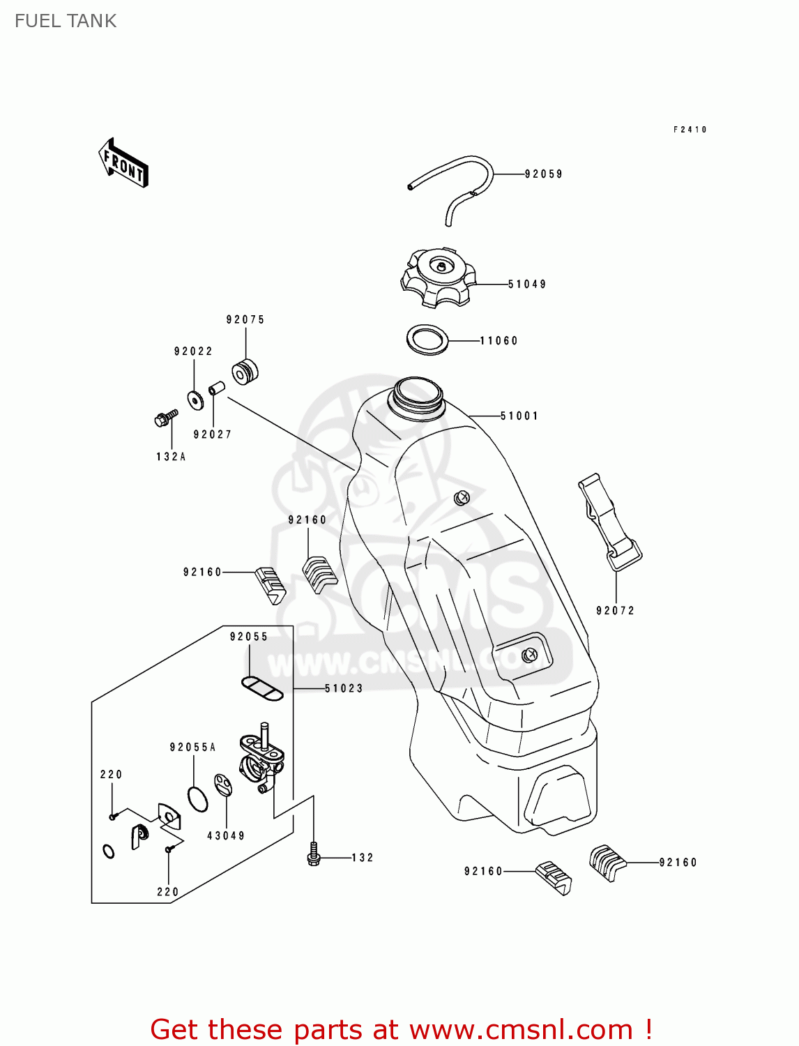 FUEL TANK KX125-J2 1993 EUROPE AS