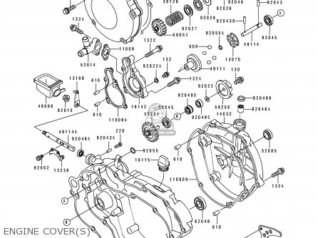 ENGINE COVER(S) - KX125-J2 1993 EUROPE AS