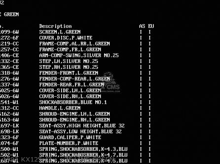 1993 KX125-J2     7F LIME GREEN - KX125-J2 1993 EUROPE AS