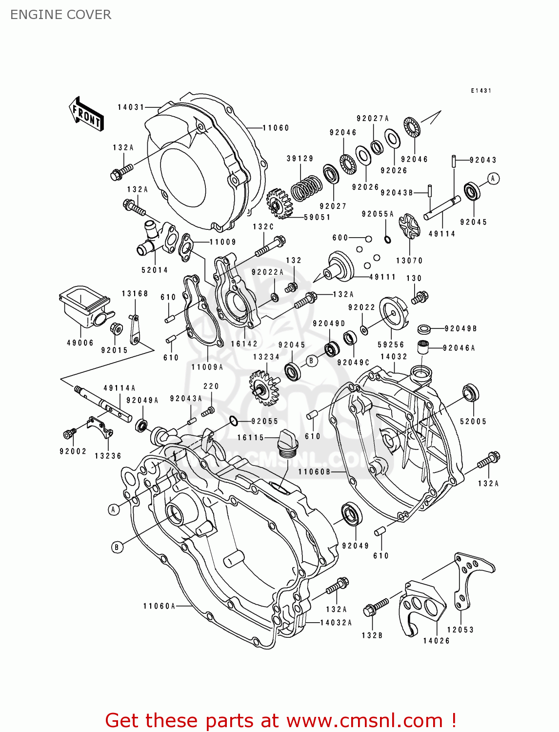 ENGINE COVER KX125-J2 1993 USA CANADA