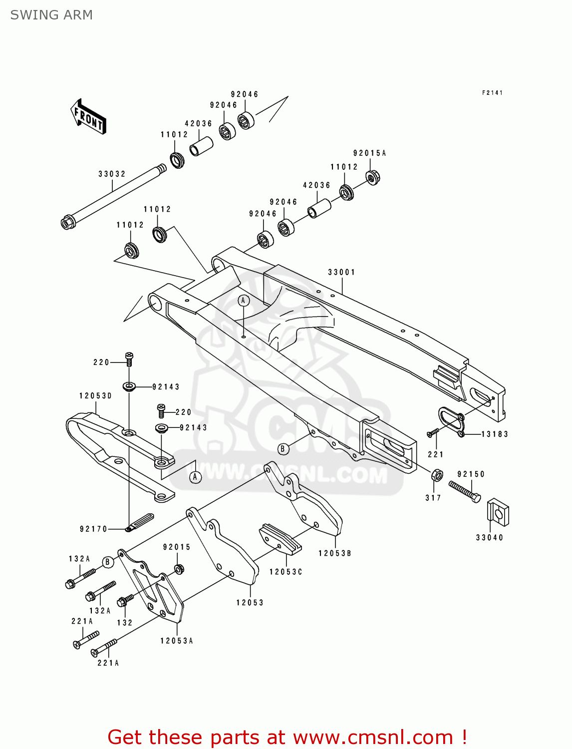 SWING ARM KX125-J2 1993 USA CANADA