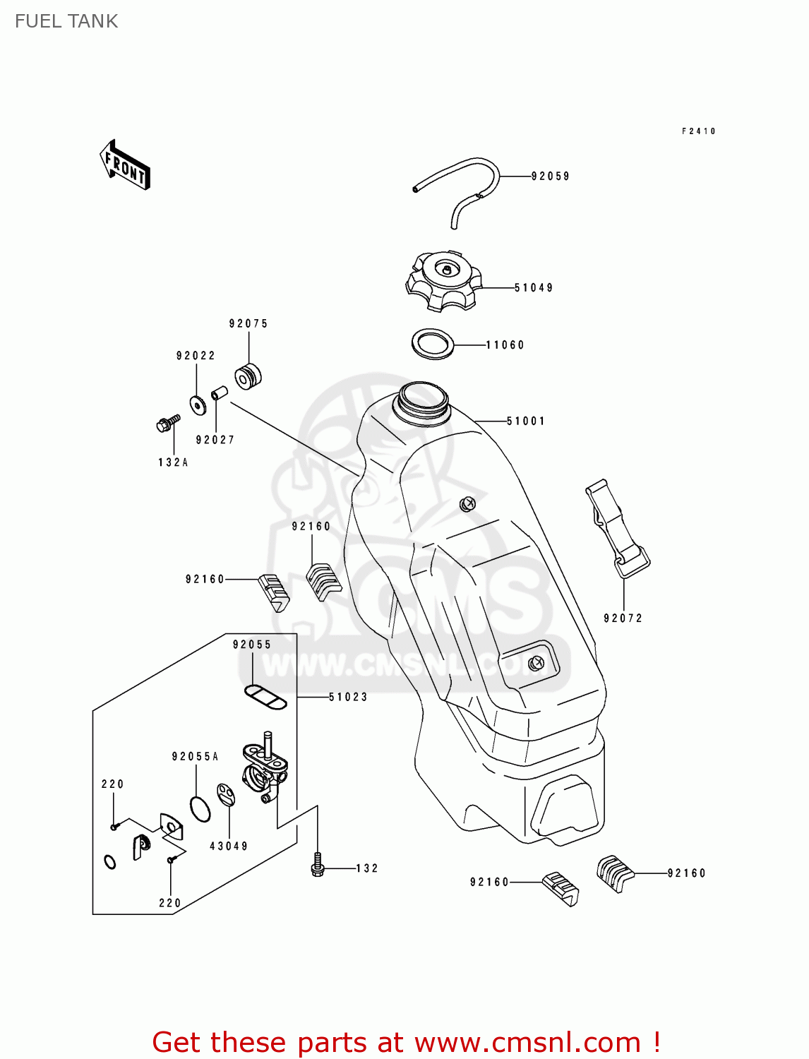 FUEL TANK KX125-J2 1993 USA CANADA