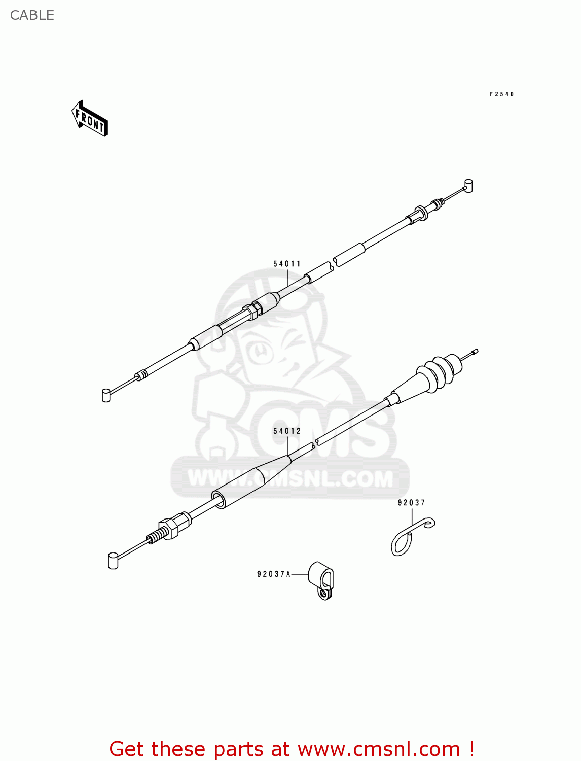 CABLE KX125-J2 1993 USA CANADA