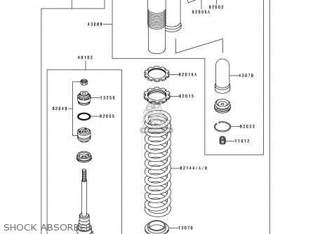 SHOCK ABSORBER - KX125-J2 1993 USA CANADA