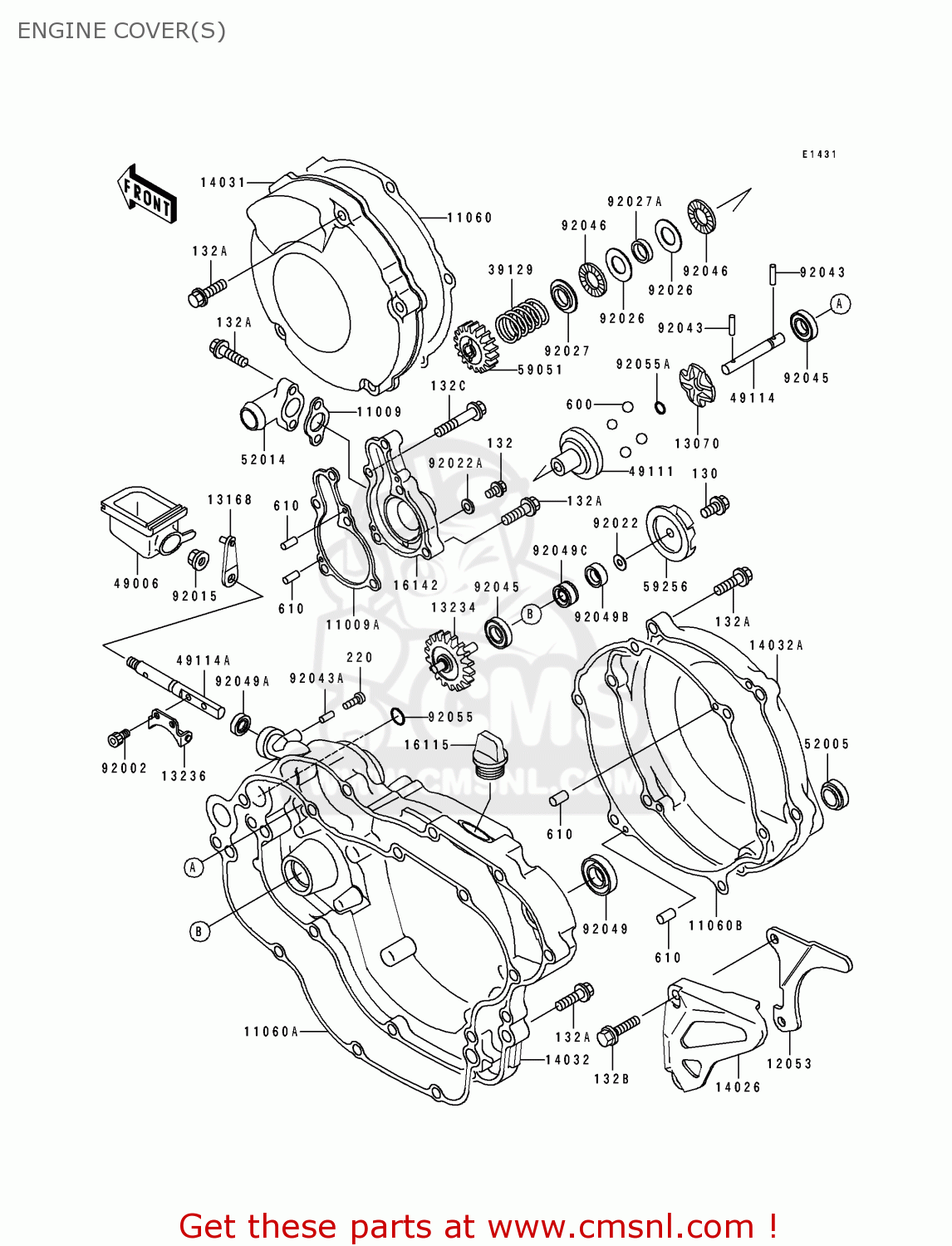 ENGINE COVER(S) KX125-K1 1994 USA CANADA