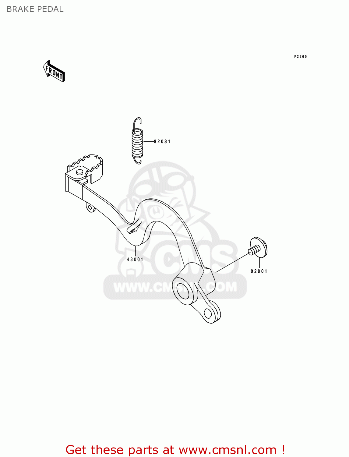 BRAKE PEDAL KX125-K1 1994 USA CANADA