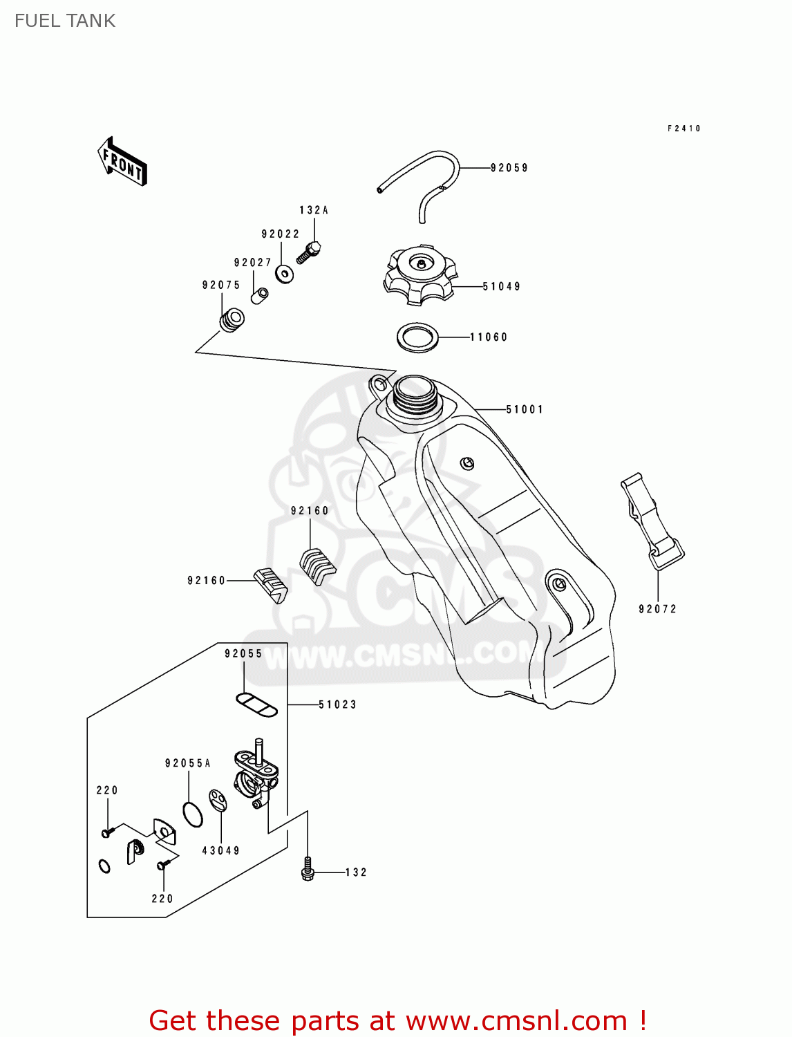 FUEL TANK KX125-K1 1994 USA CANADA