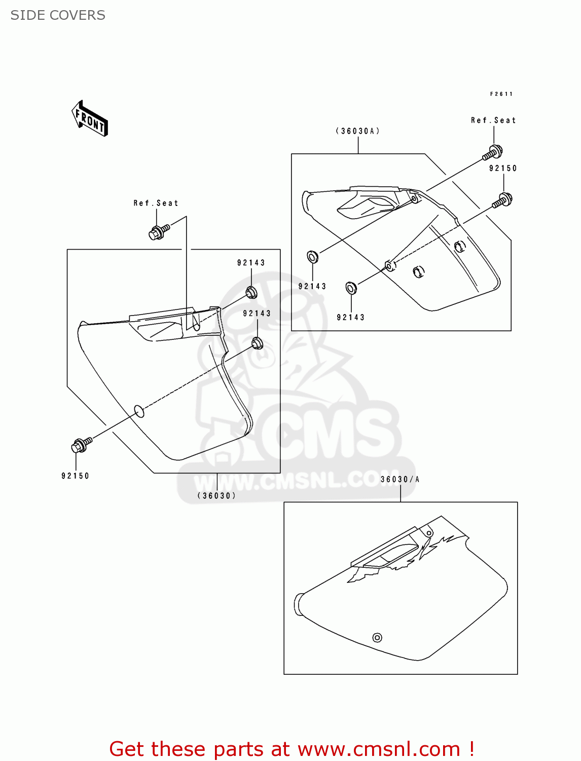 SIDE COVERS KX125-K1 1994 USA CANADA