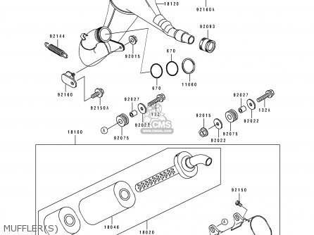 MUFFLER(S) - KX125-K1 1994 USA CANADA