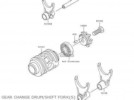 GEAR CHANGE DRUM/SHIFT FORK(S) - KX125-K1 1994 USA CANADA