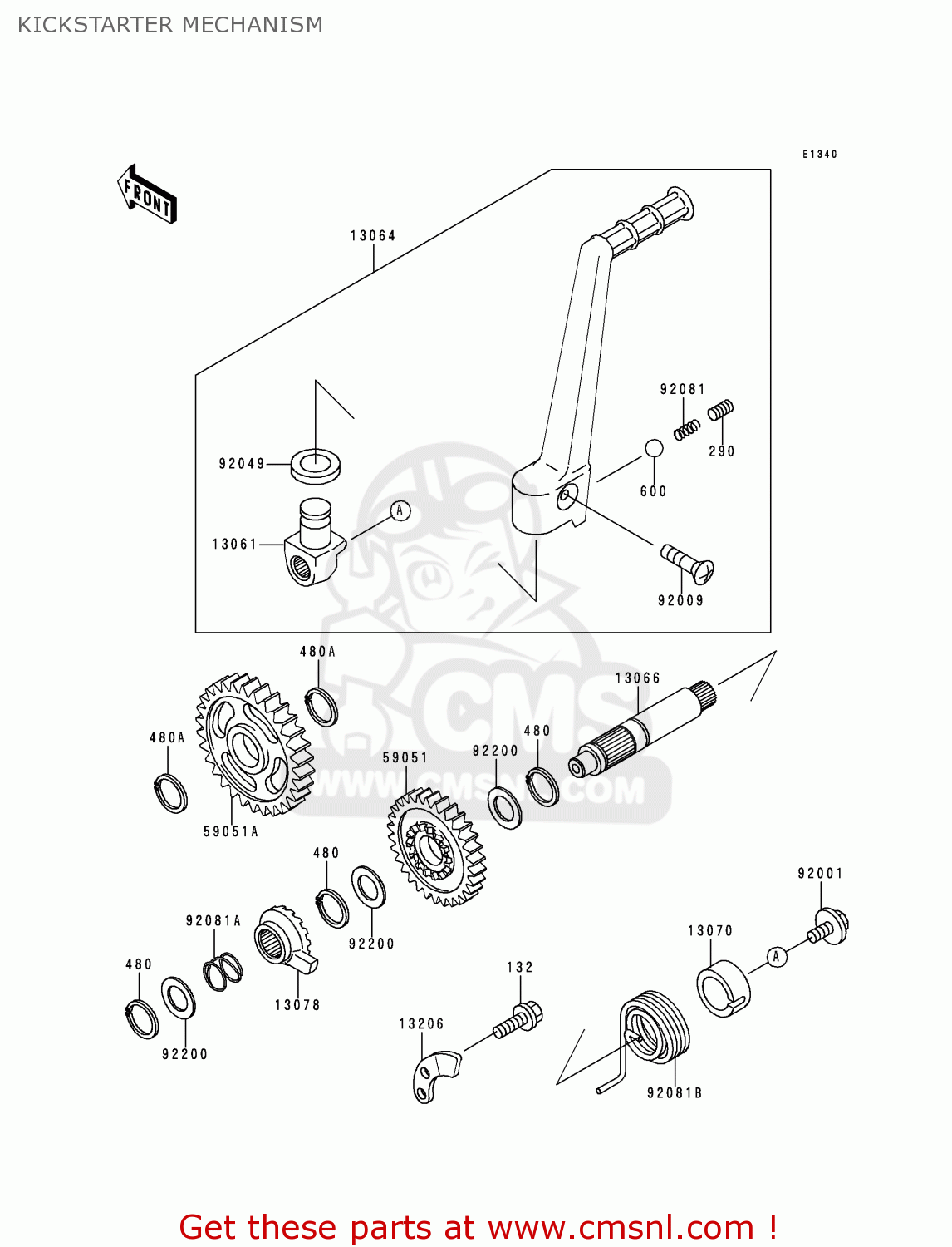 KICKSTARTER MECHANISM KX125-K1 EUROPE AS