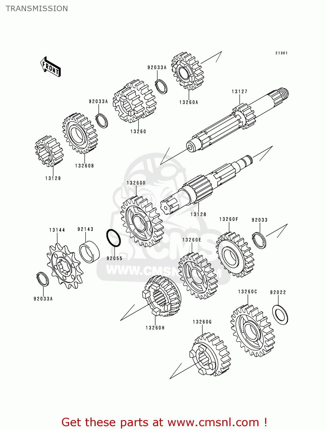 TRANSMISSION KX125-K1 EUROPE AS