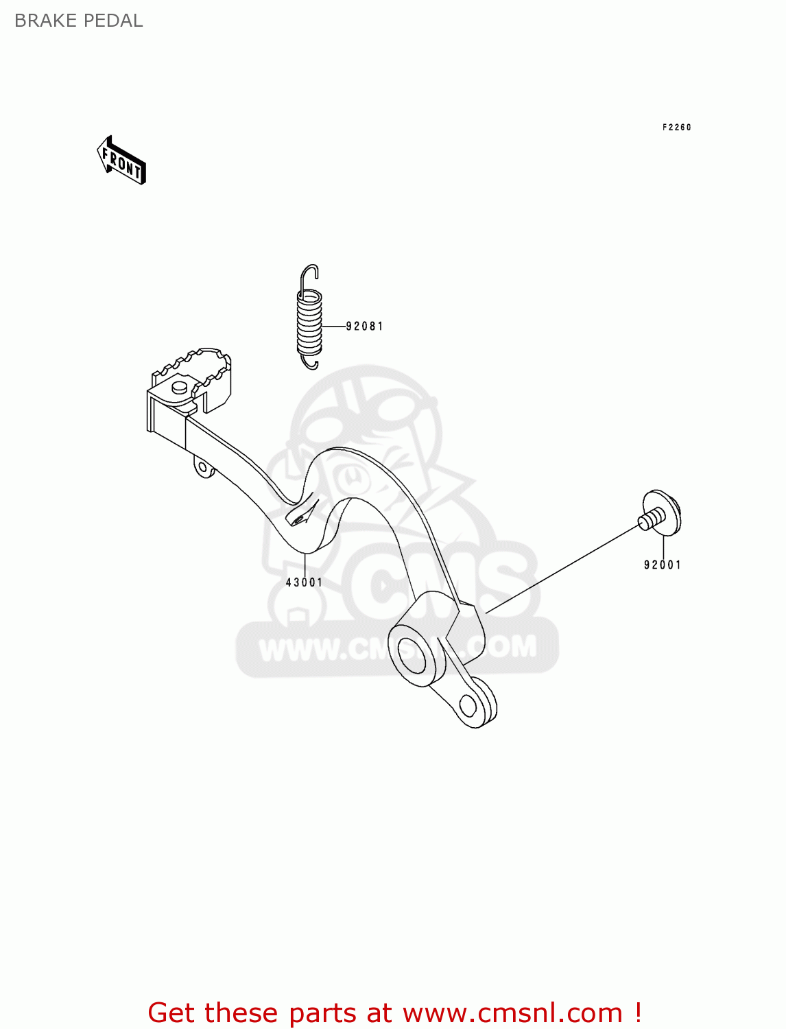 BRAKE PEDAL KX125-K1 EUROPE AS