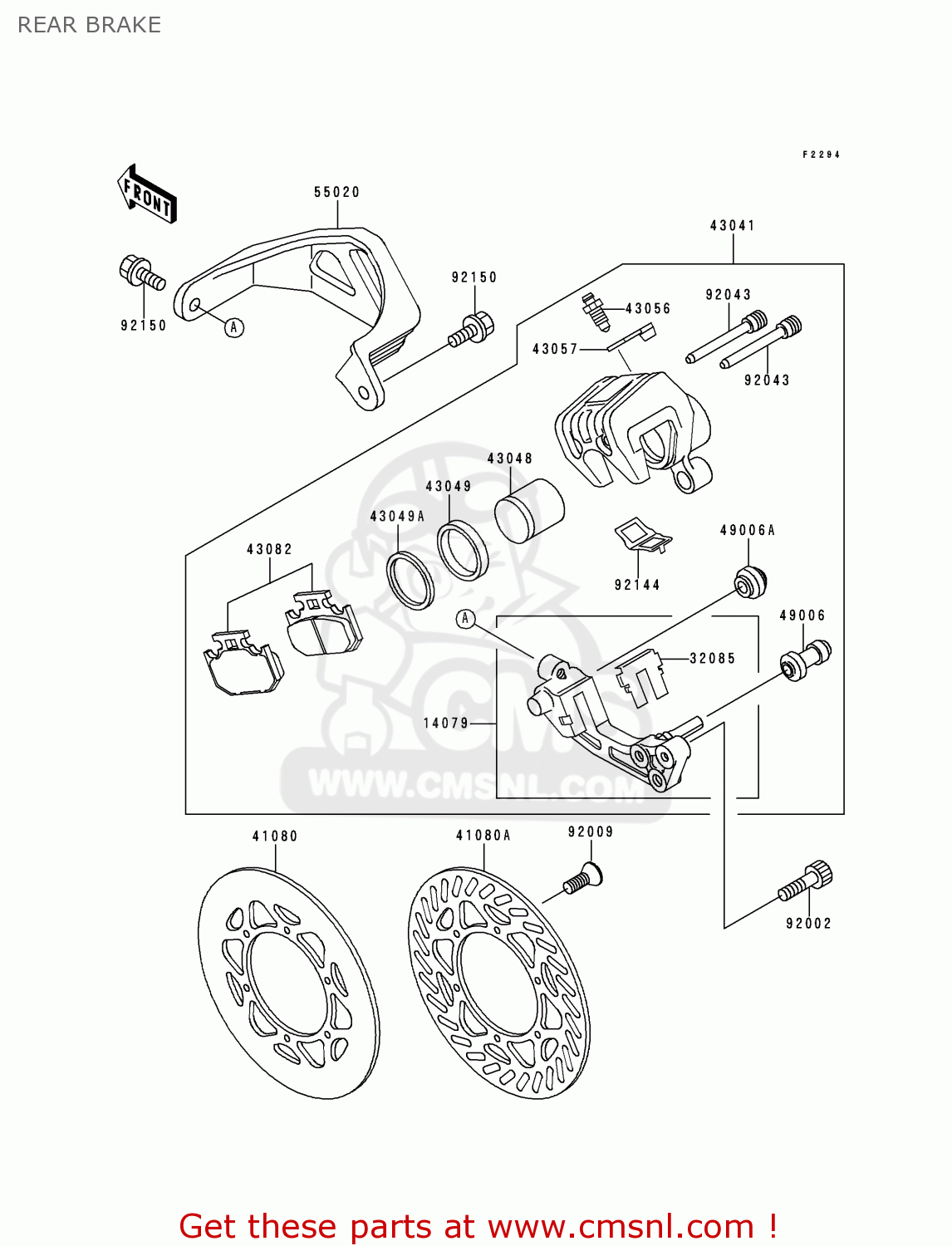 REAR BRAKE KX125-K1 EUROPE AS
