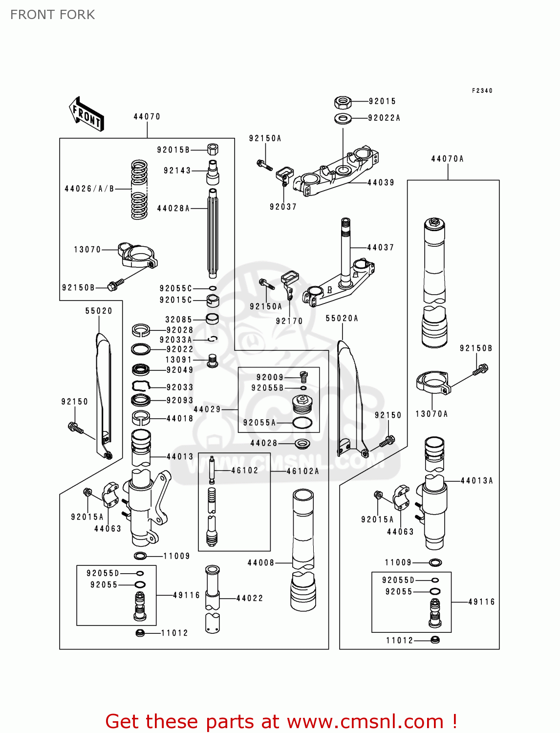 FRONT FORK KX125-K1 EUROPE AS