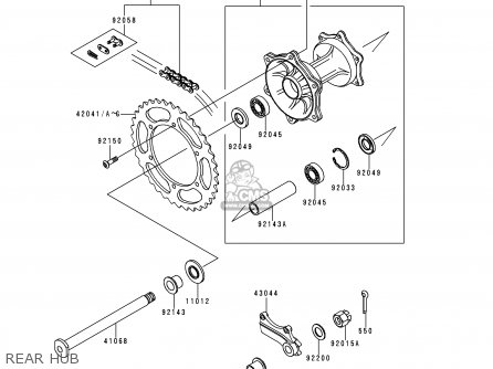 REAR HUB - KX125-K1 EUROPE AS