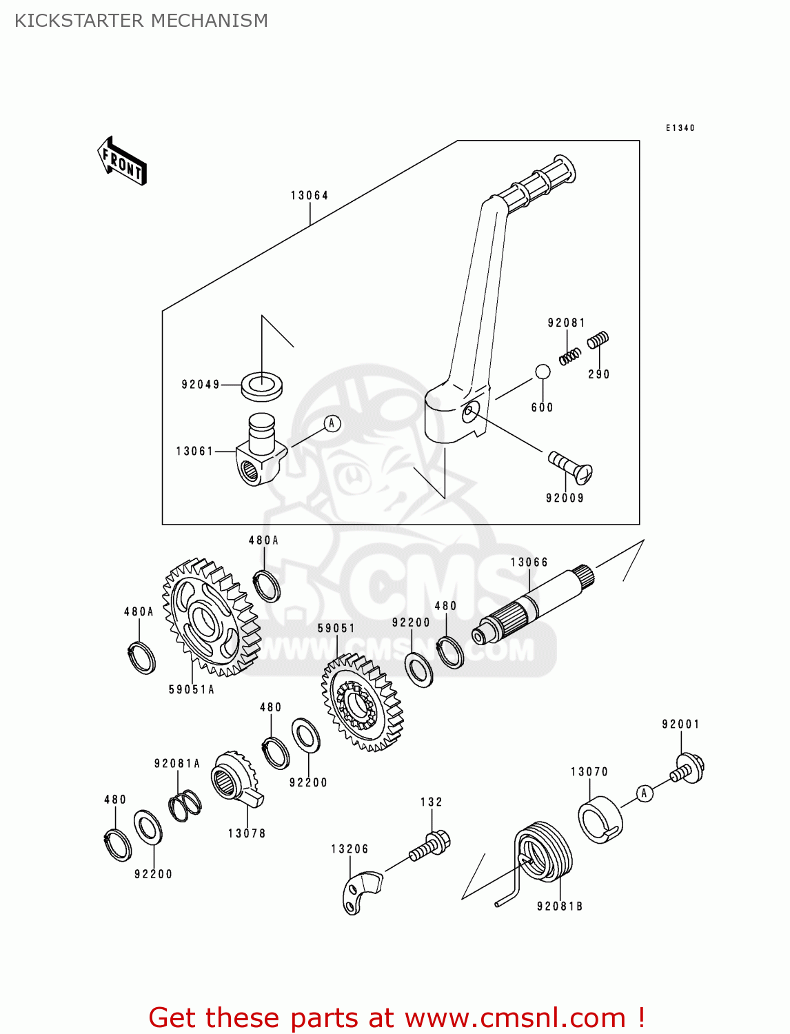 KICKSTARTER MECHANISM KX125-K2 1995 EUROPE AS