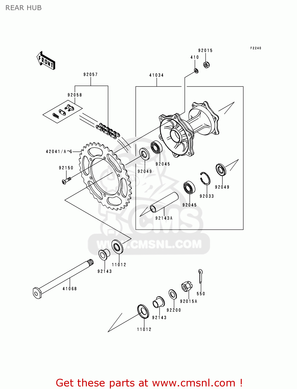 REAR HUB KX125-K2 1995 EUROPE AS