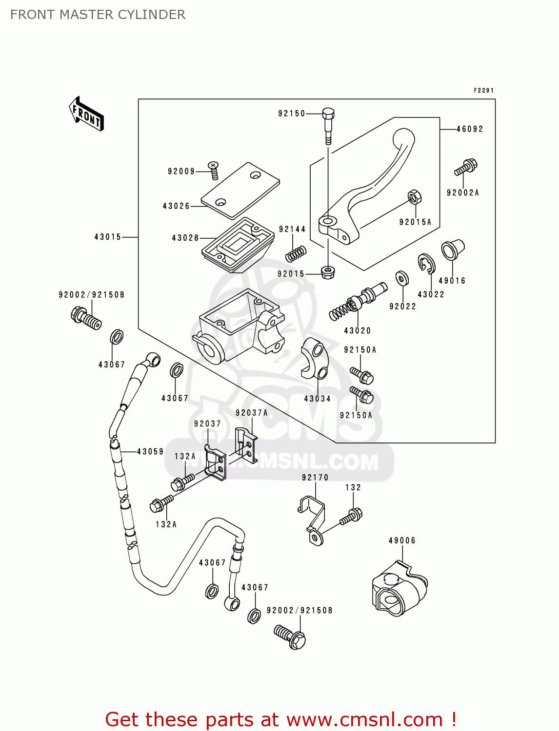 FRONT MASTER CYLINDER KX125-K2 1995 EUROPE AS