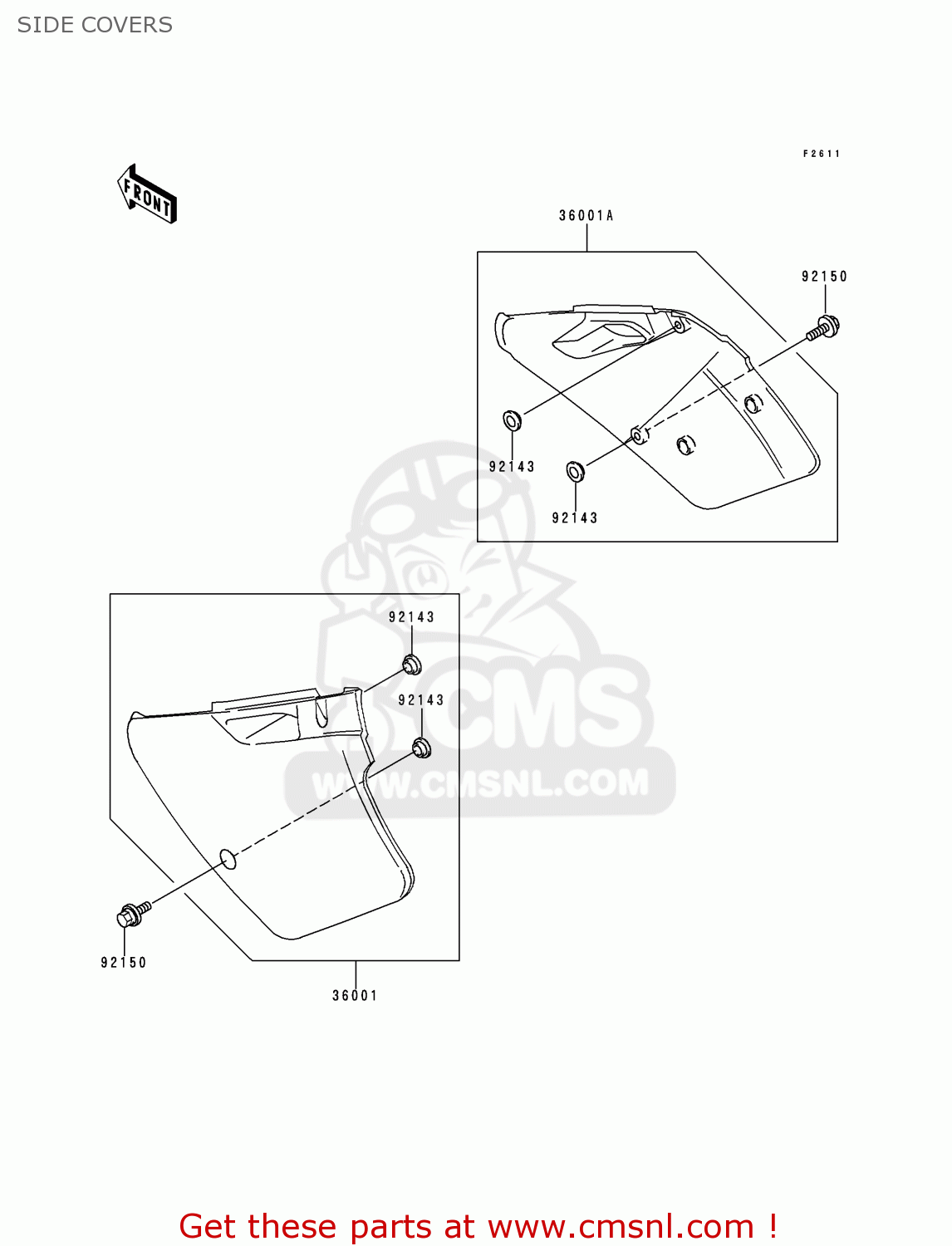 SIDE COVERS KX125-K2 1995 EUROPE AS