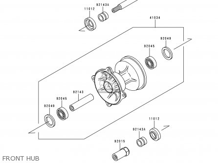FRONT HUB - KX125-K2 1995 EUROPE AS