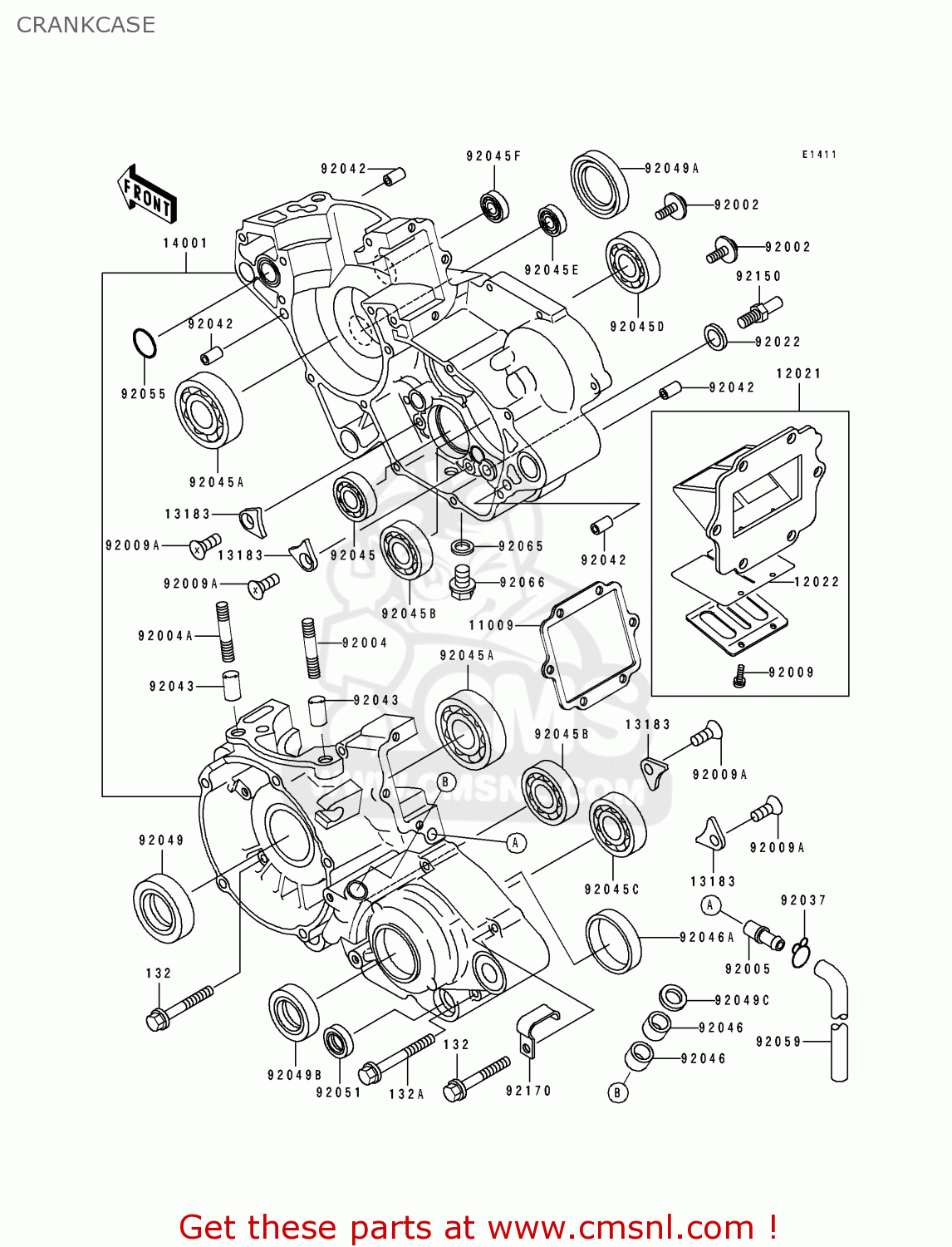 CRANKCASE KX125-K2 1995 USA CANADA