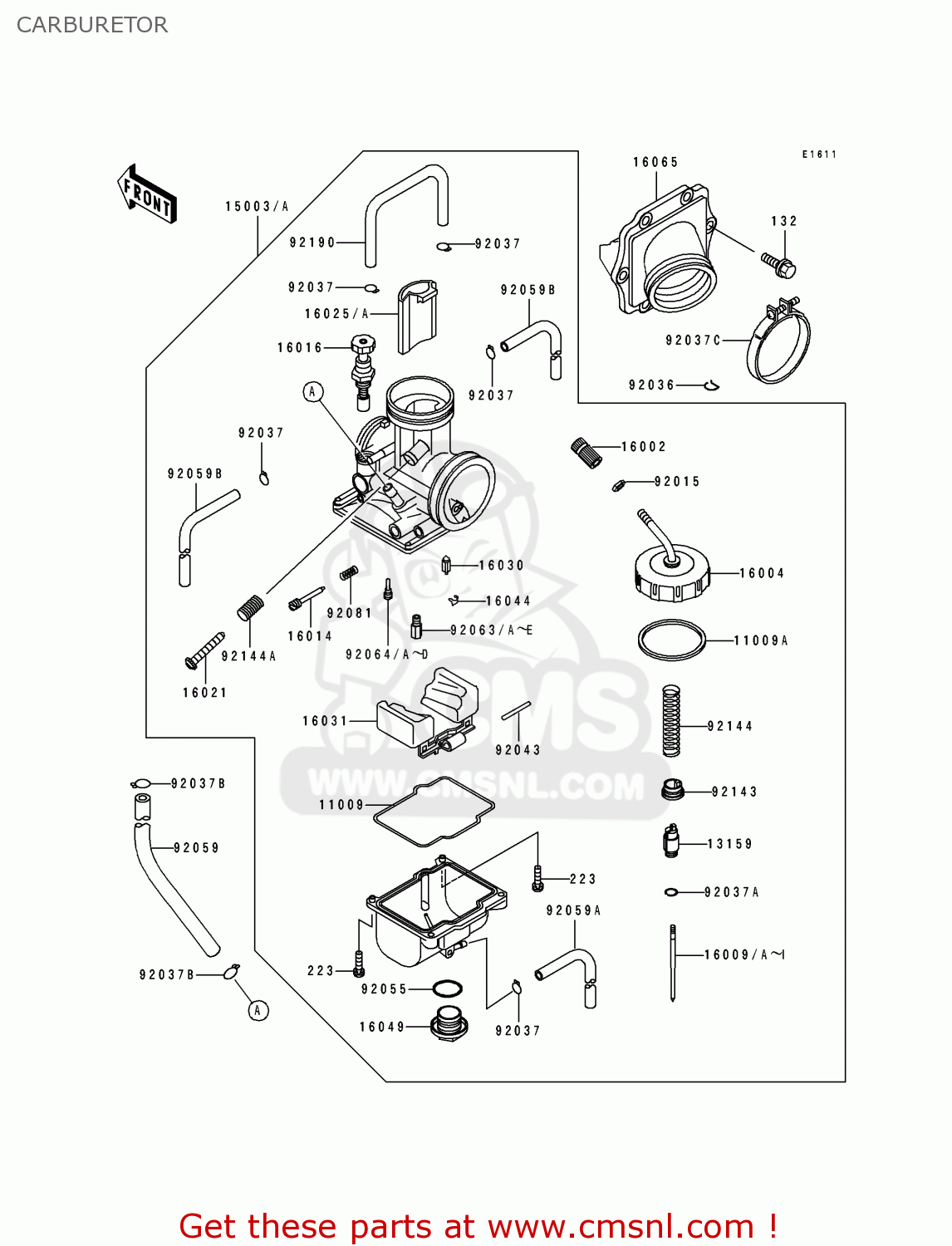 CARBURETOR KX125-K2 1995 USA CANADA