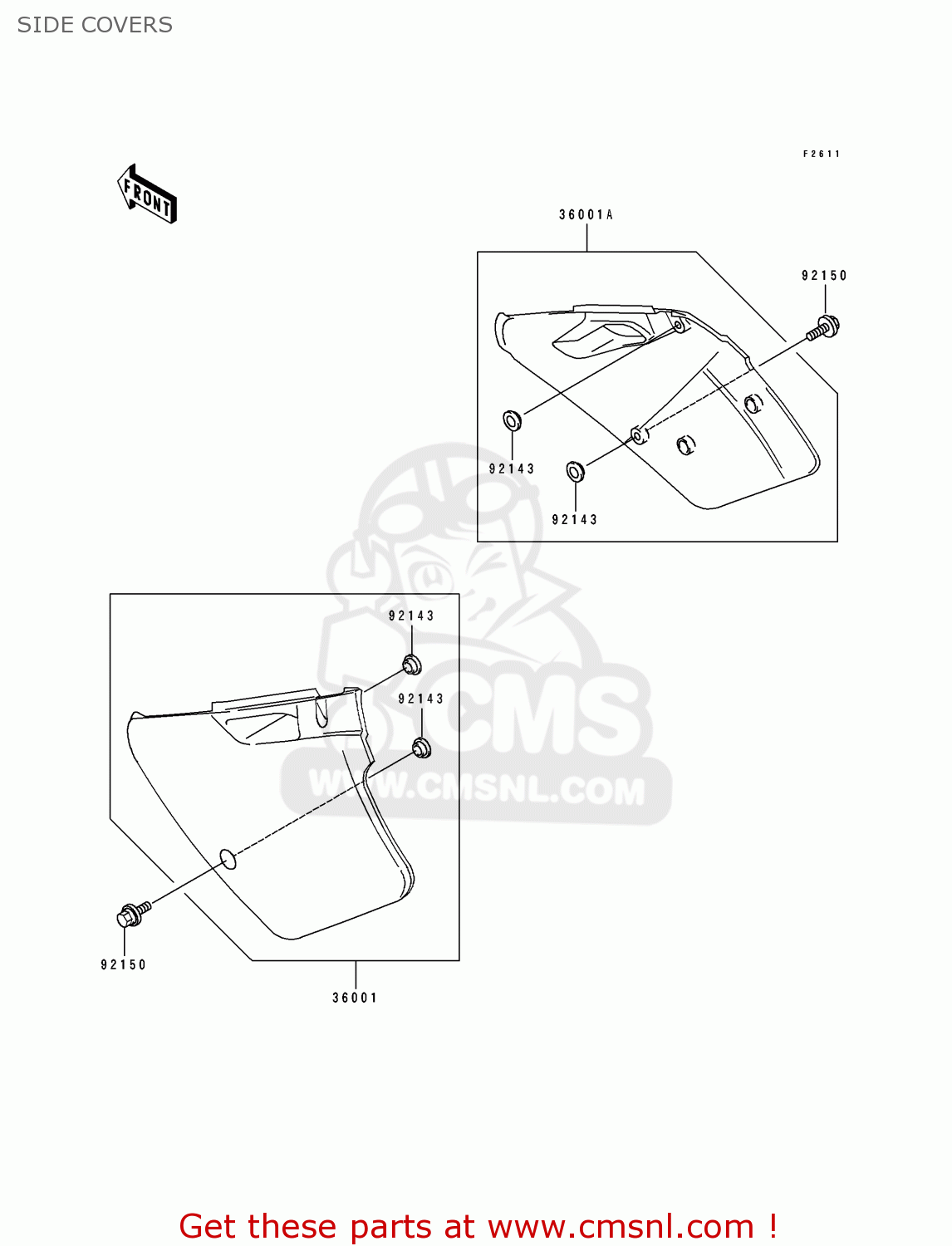 SIDE COVERS KX125-K2 1995 USA CANADA