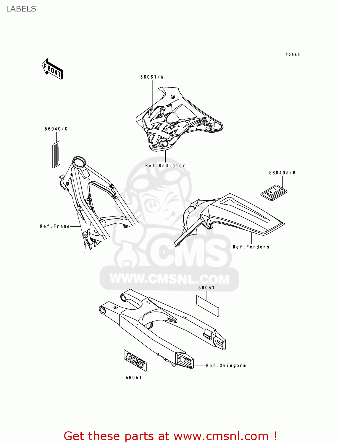 LABELS KX125-K2 1995 USA CANADA