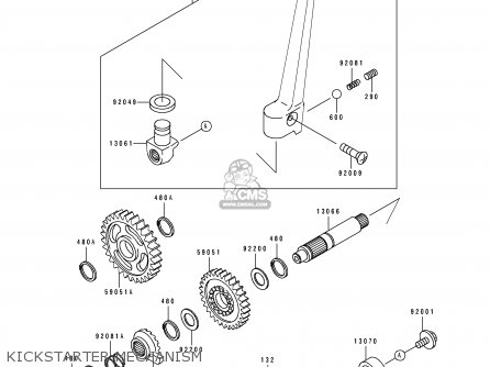 KICKSTARTER MECHANISM - KX125-K2 1995 USA CANADA