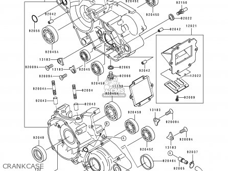 CRANKCASE - KX125-K2 1995 USA CANADA
