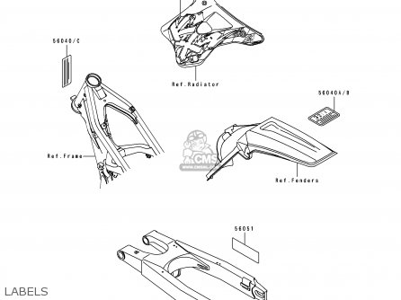 LABELS - KX125-K2 1995 USA CANADA