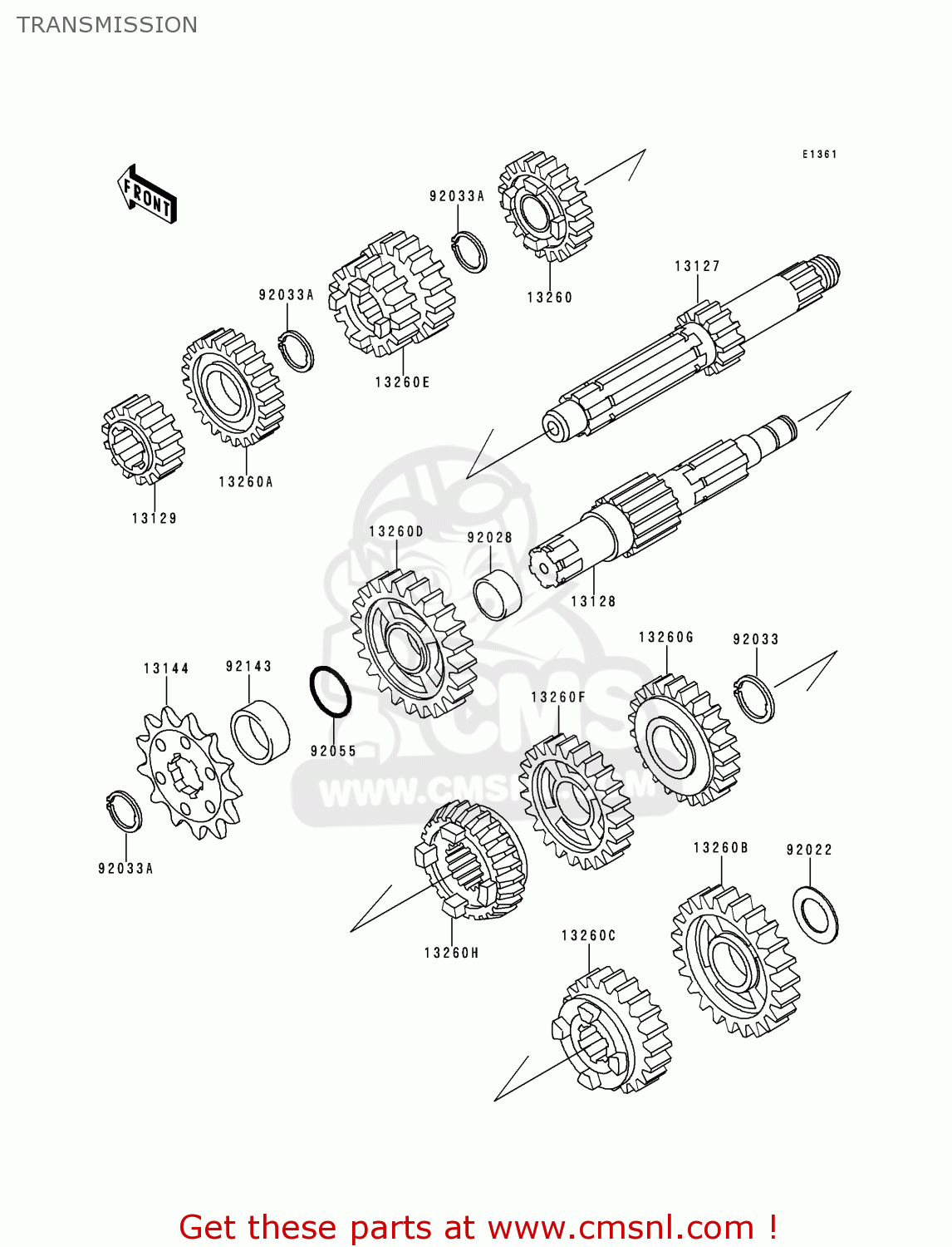 TRANSMISSION KX125-K3 1996 EUROPE FR AS
