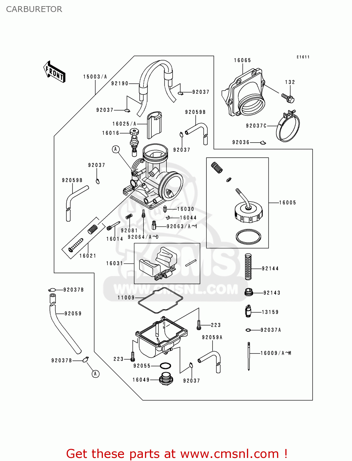 CARBURETOR KX125-K3 1996 EUROPE FR AS