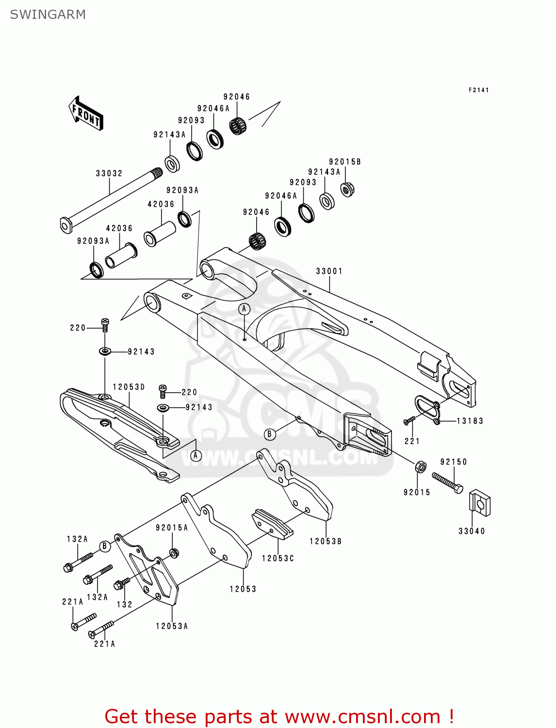 SWINGARM KX125-K3 1996 EUROPE FR AS