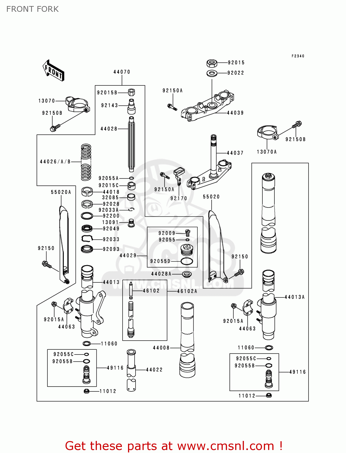 FRONT FORK KX125-K3 1996 EUROPE FR AS