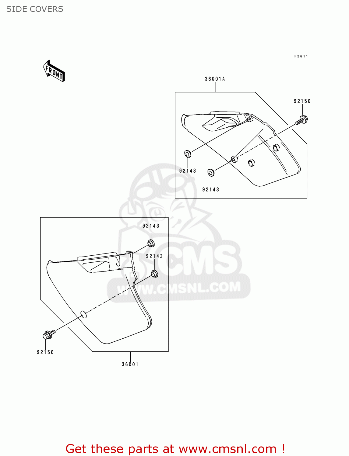 SIDE COVERS KX125-K3 1996 EUROPE FR AS