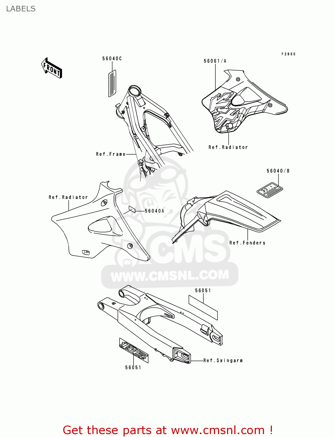 LABELS KX125-K3 1996 EUROPE FR AS