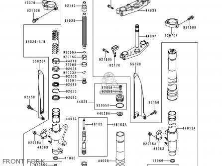 FRONT FORK - KX125-K3 1996 EUROPE FR AS