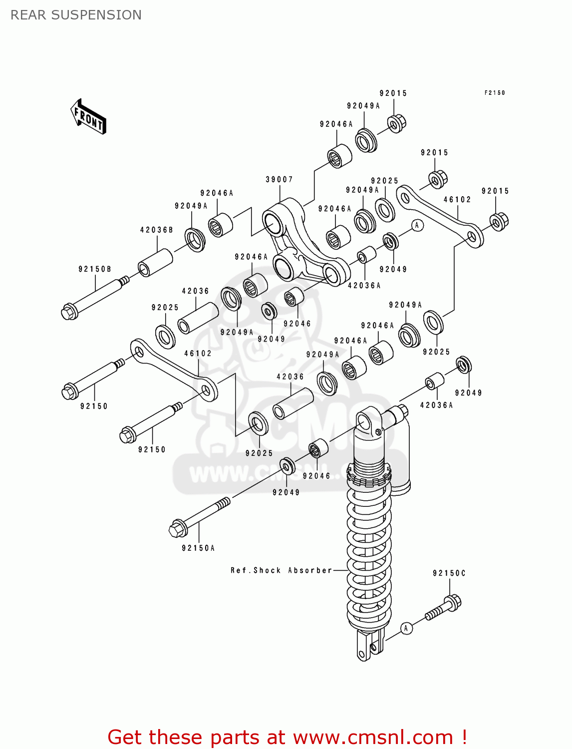 Kawasaki KX125-K3 1996 USA CANADA REAR SUSPENSION - buy original REAR ...