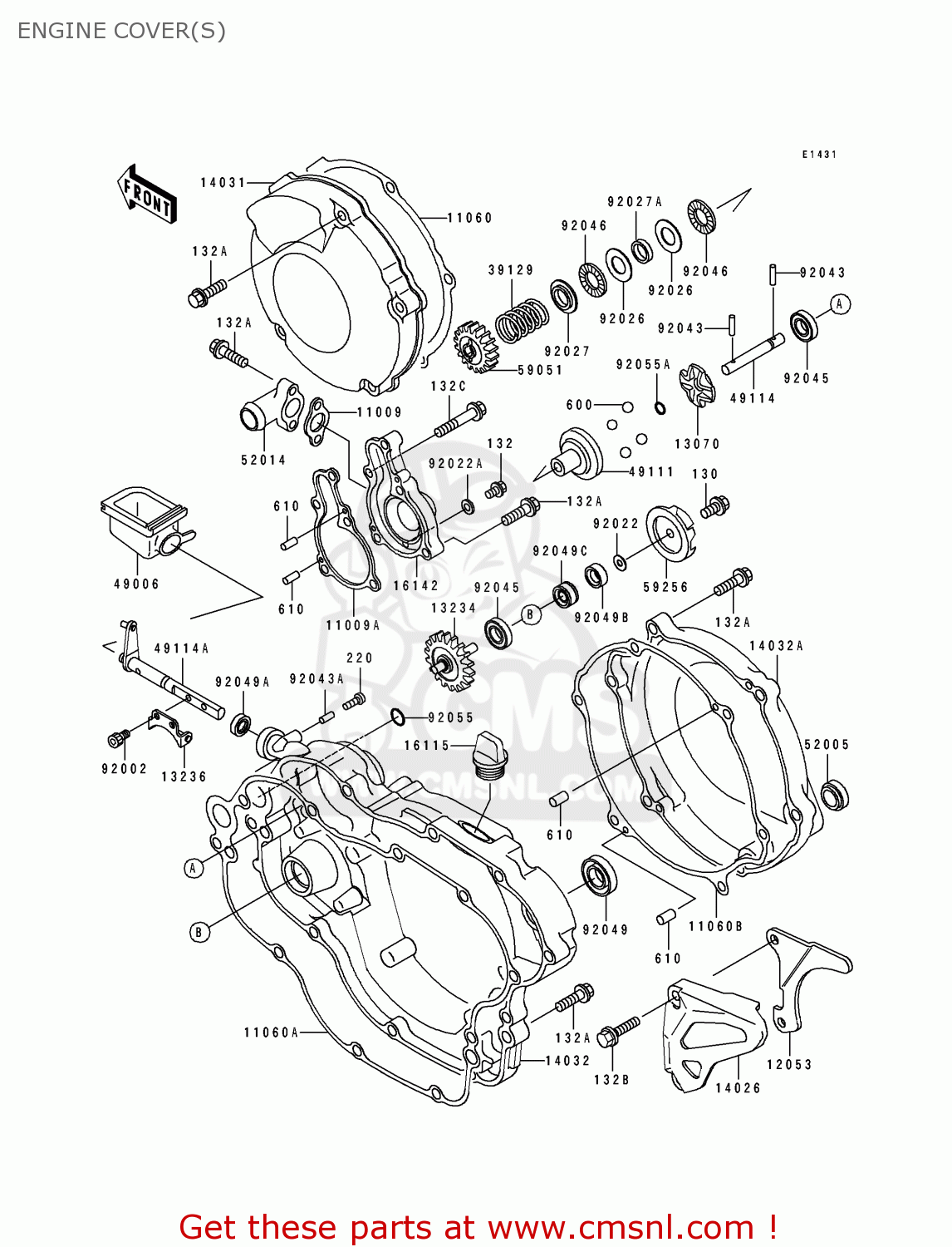 ENGINE COVER(S) KX125-K3 1996 USA CANADA