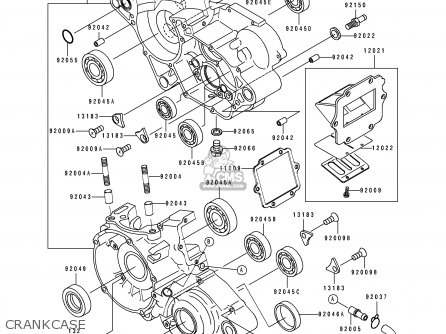 CRANKCASE - KX125-K3 1996 USA CANADA