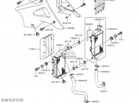 RADIATOR - KX125-K3 1996 USA CANADA
